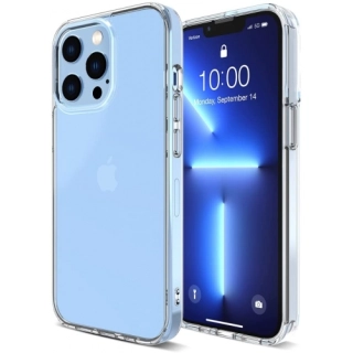 Apple iPhone 13 Pro (6.1) Kılıf Korumalı Kenarları Silikon Arkası Sert Coss Kapak  - Şeffaf