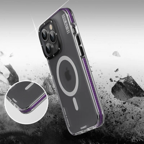 Apple iPhone 13 Pro (6.1) Kılıf Magsafe Şarj Özellikli Youngkit Jane Sand Serisi Kapak - Koyu Mor