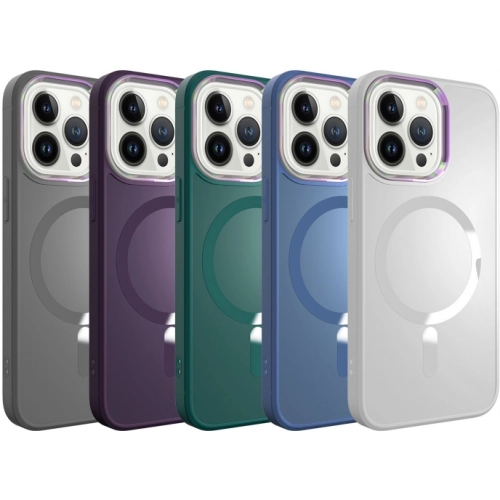 Apple iPhone 13 Pro (6.1) Kılıf Magsafe Wireless Şarj Özellikli Stil Kapak - Beyaz