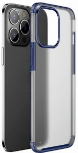 Apple iPhone 13 Pro (6.1) Kılıf Volks Serisi Kenarları Silikon Arkası Şeffaf Sert Kapak - Lacivert