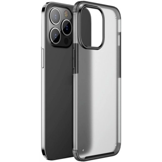 Apple iPhone 13 Pro (6.1) Kılıf Volks Serisi Kenarları Silikon Arkası Şeffaf Sert Kapak - Siyah