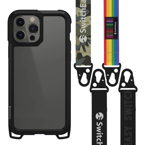 Apple iPhone 13 Pro Boyun Askılı Kompozit Tasarımlı Şok Önleyicili Switcheasy Odyssey Kapak - Rainbow