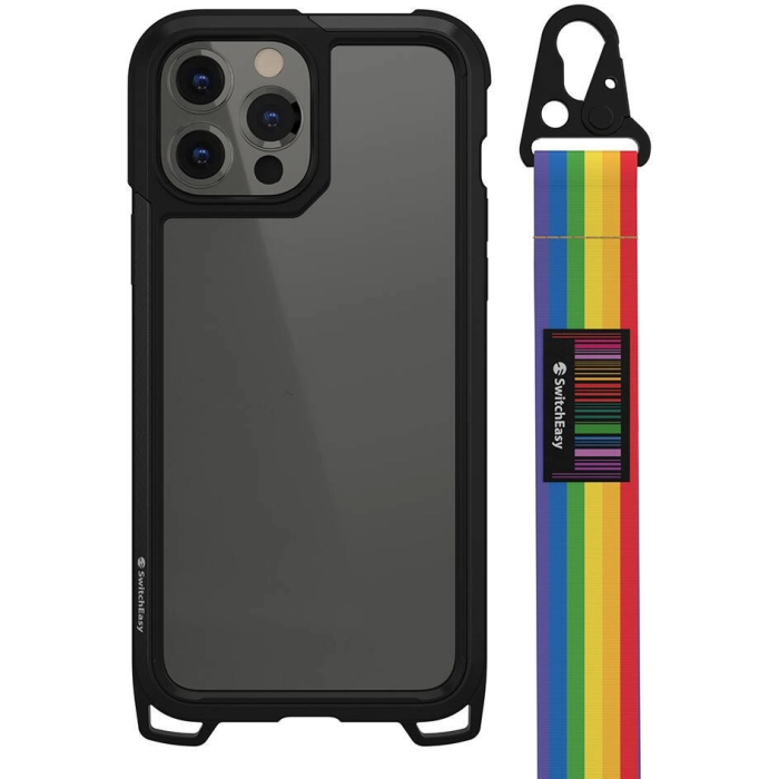 Apple iPhone 13 Pro Boyun Askılı Kompozit Tasarımlı Şok Önleyicili Switcheasy Odyssey Kapak - Rainbow