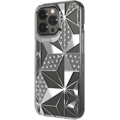 Apple iPhone 13 Pro Çift IMD Baskılı Switcheasy Artist Asanoha Kapak - Şeffaf