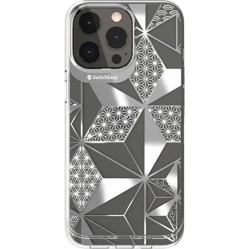 Apple iPhone 13 Pro Çift IMD Baskılı Switcheasy Artist Asanoha Kapak - Şeffaf