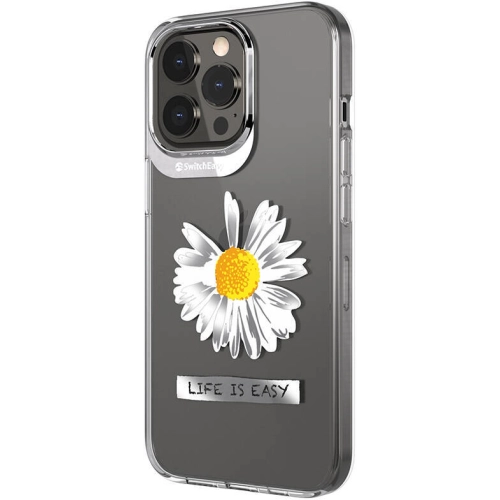 Apple iPhone 13 Pro Çift IMD Baskılı Switcheasy Artist Daisy Kapak - Şeffaf