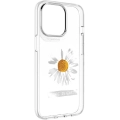 Apple iPhone 13 Pro Çift IMD Baskılı Switcheasy Artist Daisy Kapak - Şeffaf