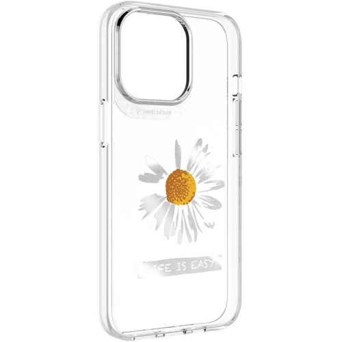 Apple iPhone 13 Pro Çift IMD Baskılı Switcheasy Artist Daisy Kapak - Şeffaf