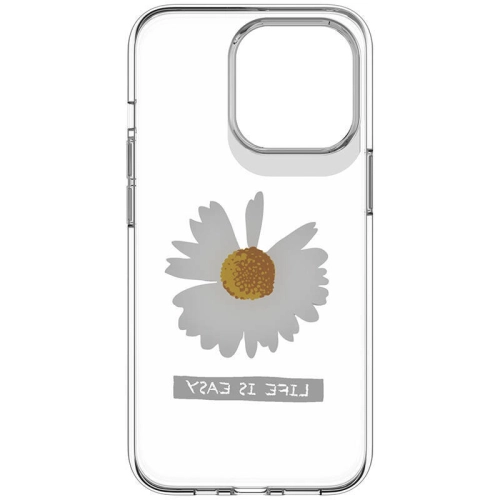 Apple iPhone 13 Pro Çift IMD Baskılı Switcheasy Artist Daisy Kapak - Şeffaf
