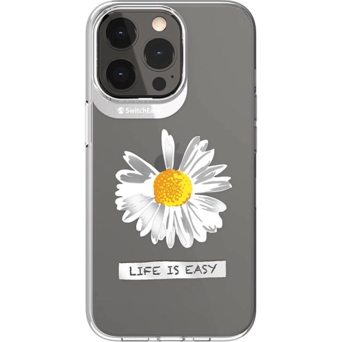 Apple iPhone 13 Pro Çift IMD Baskılı Switcheasy Artist Daisy Kapak - Şeffaf