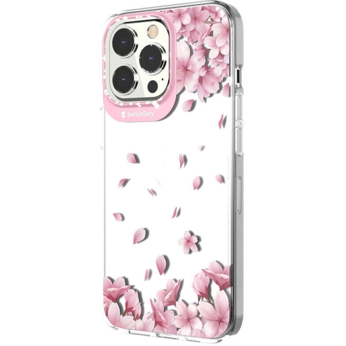 Apple iPhone 13 Pro Çift IMD Baskılı Switcheasy Artist Sakura Kapak - Pembe