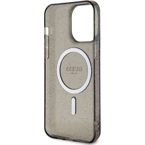 Apple iPhone 13 Pro Kılıf GUESS Magsafe Şarj Özellikli Glitter Kapak - Siyah