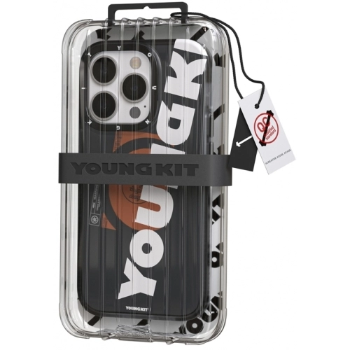 Apple iPhone 13 Pro Kılıf Magsafe Şarj Özellikli Youngkit Binfen Serisi Yazı Temalı Kapak - Siyah