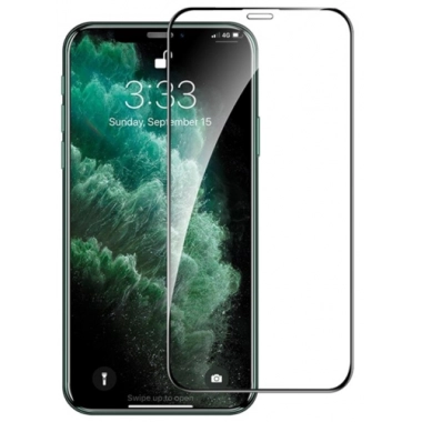 Apple iPhone 13 Pro Max (6.7) Kırılmaz Cam Tam Kapatan Kenarları Kırılmaya Dayanıklı Cam Ekran Koruyucu - Siyah