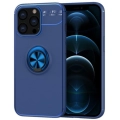 Apple iPhone 13 Pro Max (6.7) Kılıf Renkli Silikon Yüzüklü Standlı Auto Focus Ravel Kapak - Mavi