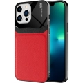 Apple iPhone 13 Pro Max (6.7) Kılıf Deri Görünümlü Emiks Kapak - Kırmızı