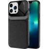 Apple iPhone 13 Pro Max (6.7) Kılıf Deri Görünümlü Emiks Kapak - Siyah
