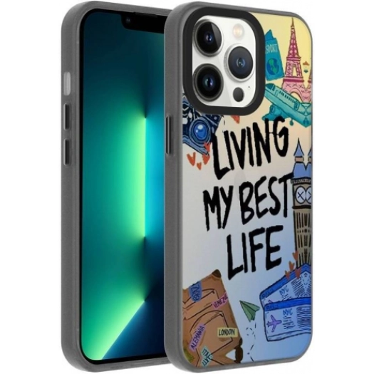 Apple iPhone 13 Pro Max (6.7) Kılıf Desenli Zore Dragon Sert Kapak - Seyahat