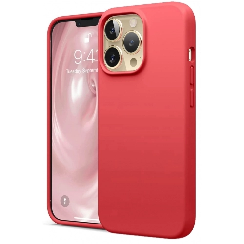 Apple iPhone 13 Pro Max (6.7) Kılıf İçi Kadife Mat Mara Lansman Silikon Kapak  - Kırmızı