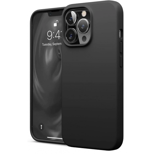 Apple iPhone 13 Pro Max (6.7) Kılıf İçi Kadife Mat Mara Lansman Silikon Kapak  - Siyah