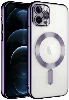 Apple iPhone 13 Pro Max (6.7) Kılıf Kamera Korumalı Şeffaf Magsafe Wireless Şarj Özellikli Demre Kapak - Rose Gold
