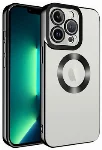 Apple iPhone 13 Pro Max (6.7) Kılıf Kamera Korumalı Silikon Logo Açık Omega Kapak - Siyah