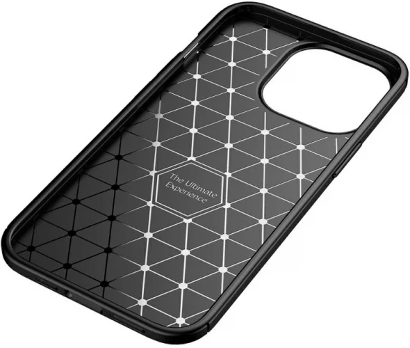 Apple iPhone 13 Pro Max (6.7) Kılıf Karbon Serisi Mat Fiber Silikon Negro Kapak - Lacivert