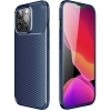 Apple iPhone 13 Pro Max (6.7) Kılıf Silikon Parmak İzi Bırakmayan Karbon Soft Negro Kapak - Lacivert