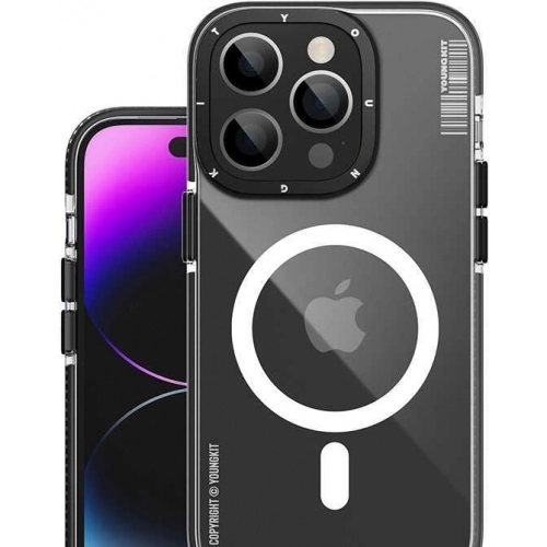 Apple iPhone 13 Pro Max (6.7) Kılıf Magsafe Şarj Özellikli YoungKit Exquisite Serisi Kapak - Mor