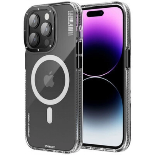 Apple iPhone 13 Pro Max (6.7) Kılıf Magsafe Şarj Özellikli YoungKit Exquisite Serisi Kapak - Siyah