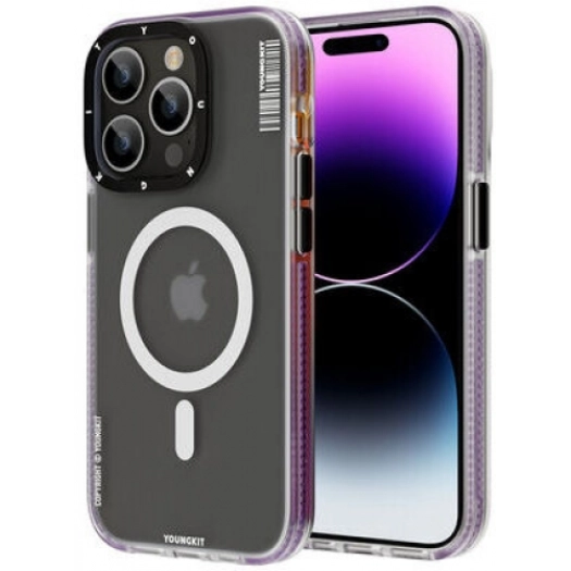 Apple iPhone 13 Pro Max (6.7) Kılıf Magsafe Şarj Özellikli Youngkit Jane Sand Serisi Kapak - Koyu Mor