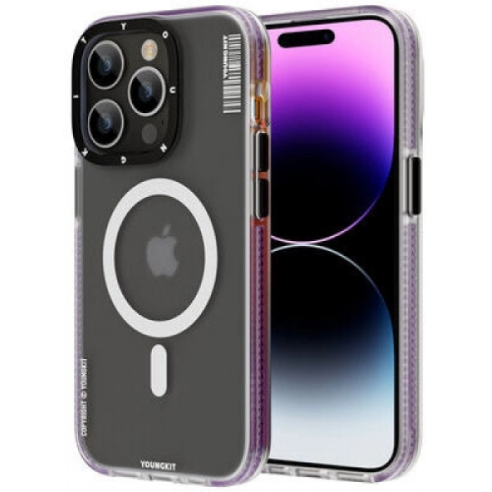 Apple iPhone 13 Pro Max (6.7) Kılıf Magsafe Şarj Özellikli Youngkit Jane Sand Serisi Kapak - Koyu Mor