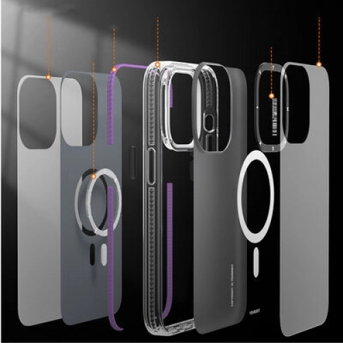 Apple iPhone 13 Pro Max (6.7) Kılıf Magsafe Şarj Özellikli Youngkit Jane Sand Serisi Kapak - Koyu Mor