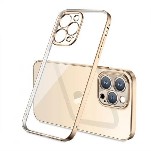 Apple iPhone 13 Pro Max (6.7) Kılıf Renkli Esnek Kamera Korumalı Silikon G-Box Kapak - Rose Gold