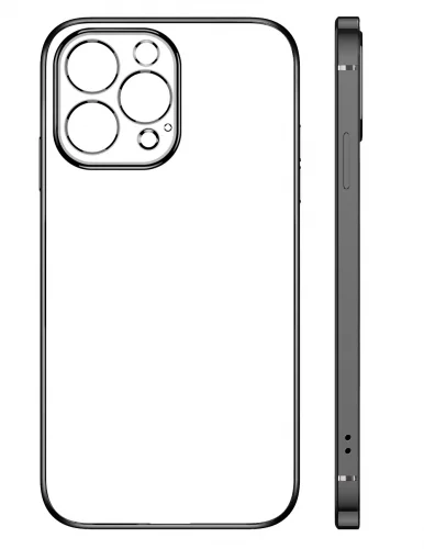Apple iPhone 13 Pro Max (6.7) Kılıf Renkli Esnek Kamera Korumalı Silikon G-Box Kapak - Gümüş