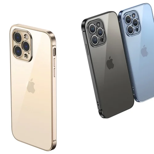 Apple iPhone 13 Pro Max (6.7) Kılıf Renkli Esnek Kamera Korumalı Silikon G-Box Kapak - Gümüş