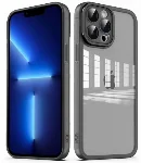 Apple iPhone 13 Pro Max (6.7) Kılıf Şeffaf Esnek Silikon Kenarları Buzlu Kamera Korumalı Post Kapak - Siyah
