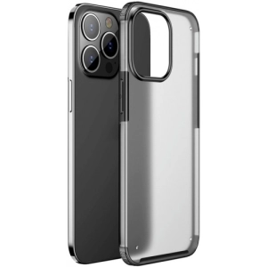 Apple iPhone 13 Pro Max (6.7) Kılıf Volks Serisi Kenarları Silikon Arkası Şeffaf Sert Kapak - Siyah