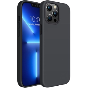 Apple iPhone 13 Pro Max (6.7) Kılıf Silikon Mat Esnek Kamera Korumalı Biye Kapak - Siyah