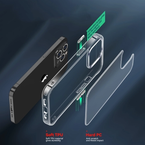 Apple iPhone 13 Pro Max (6.7) Kılıf Zore Forst Silikon Kapak TPU PC Malzeme 0.4mm - Şeffaf