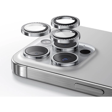 Apple iPhone 13 Pro Max Casebang Gem Kamera Lens Koruyucu - Gümüş