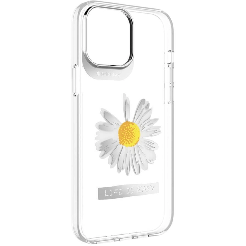 Apple iPhone 13 Pro Max Çift IMD Baskılı Switcheasy Artist Daisy Kapak - Şeffaf