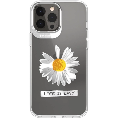 Apple iPhone 13 Pro Max Çift IMD Baskılı Switcheasy Artist Daisy Kapak - Şeffaf