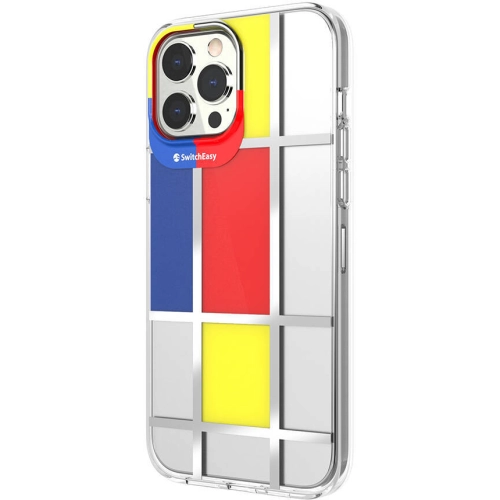 Apple iPhone 13 Pro Max Çift IMD Baskılı Switcheasy Artist Mondrian Kapak - Sarı