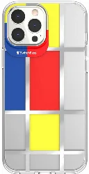 Apple iPhone 13 Pro Max Çift IMD Baskılı Switcheasy Artist Mondrian Kapak - Sarı