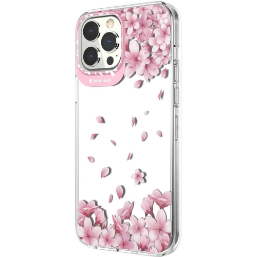 Apple iPhone 13 Pro Max Çift IMD Baskılı Switcheasy Artist Sakura Kapak - Pembe