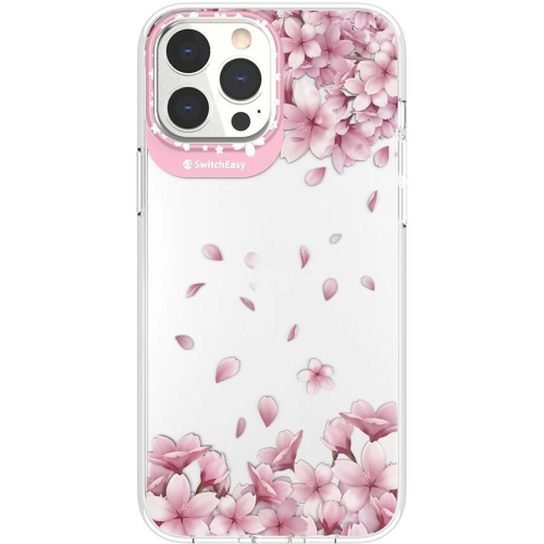 Apple iPhone 13 Pro Max Çift IMD Baskılı Switcheasy Artist Sakura Kapak - Pembe