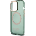Apple iPhone 13 Pro Max Kılıf GUESS Magsafe Şarj Özellikli Airbagli Dizayn Kapak - Yeşil