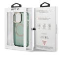 Apple iPhone 13 Pro Max Kılıf GUESS Magsafe Şarj Özellikli Airbagli Dizayn Kapak - Yeşil