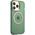Apple iPhone 13 Pro Max Kılıf GUESS Magsafe Şarj Özellikli Airbagli Dizayn Kapak - Yeşil